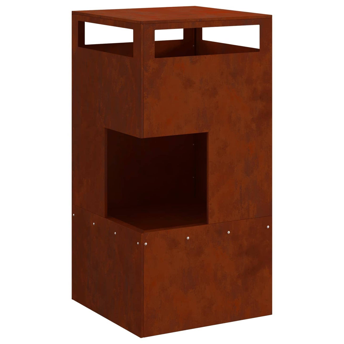 Fire Pit Brown 50 x 50 x 100 cm Weathering Steel
