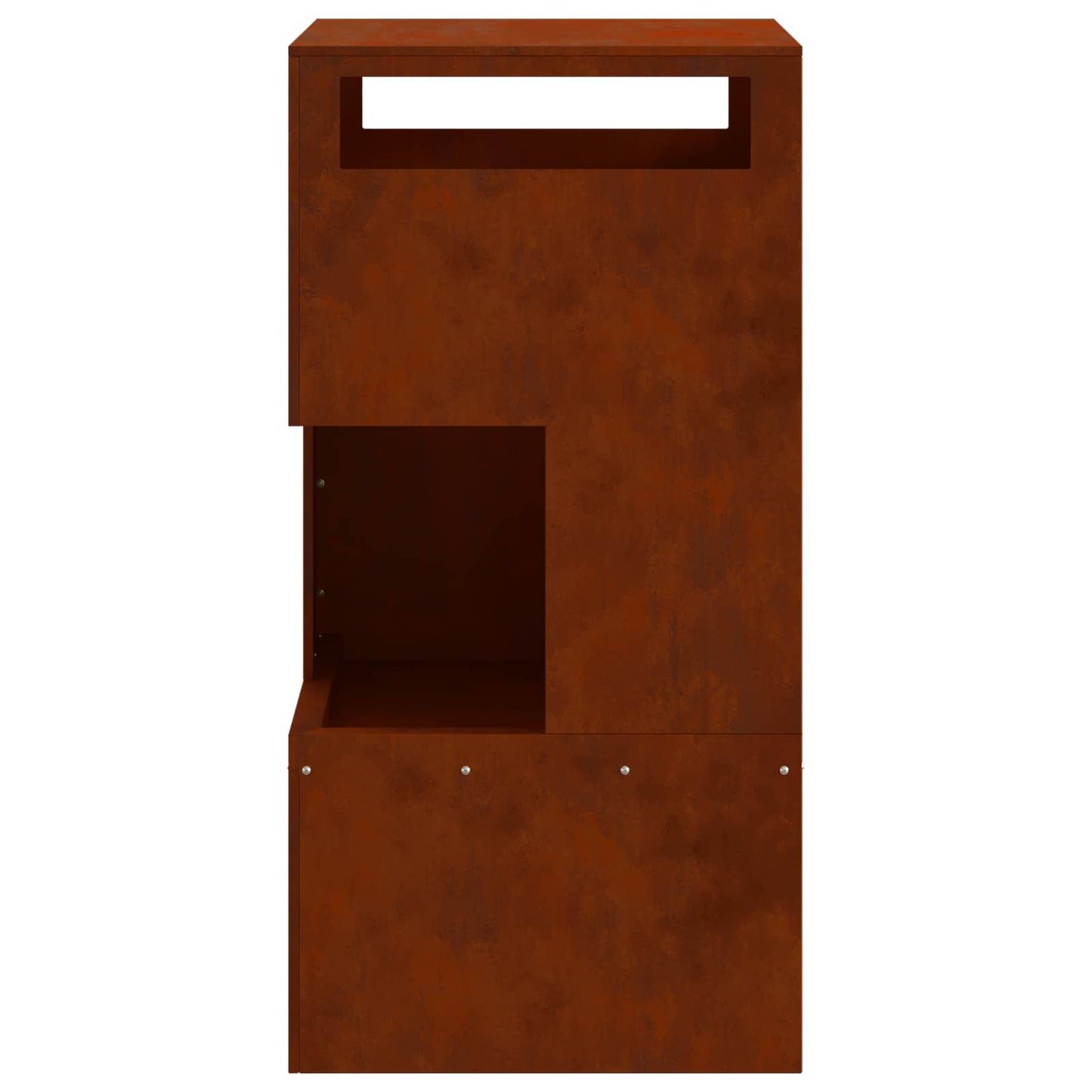 Fire Pit Brown 50 x 50 x 100 cm Weathering Steel