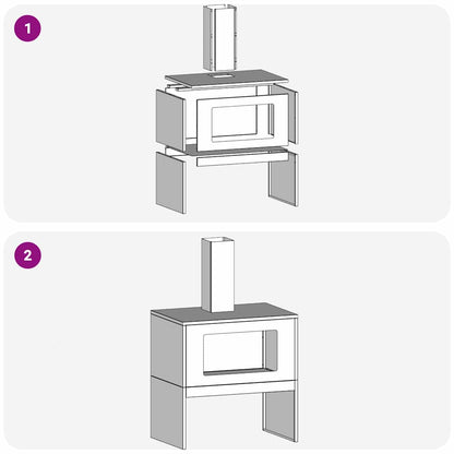 Fire Pit Black 60 x 40 x 96 cm Steel