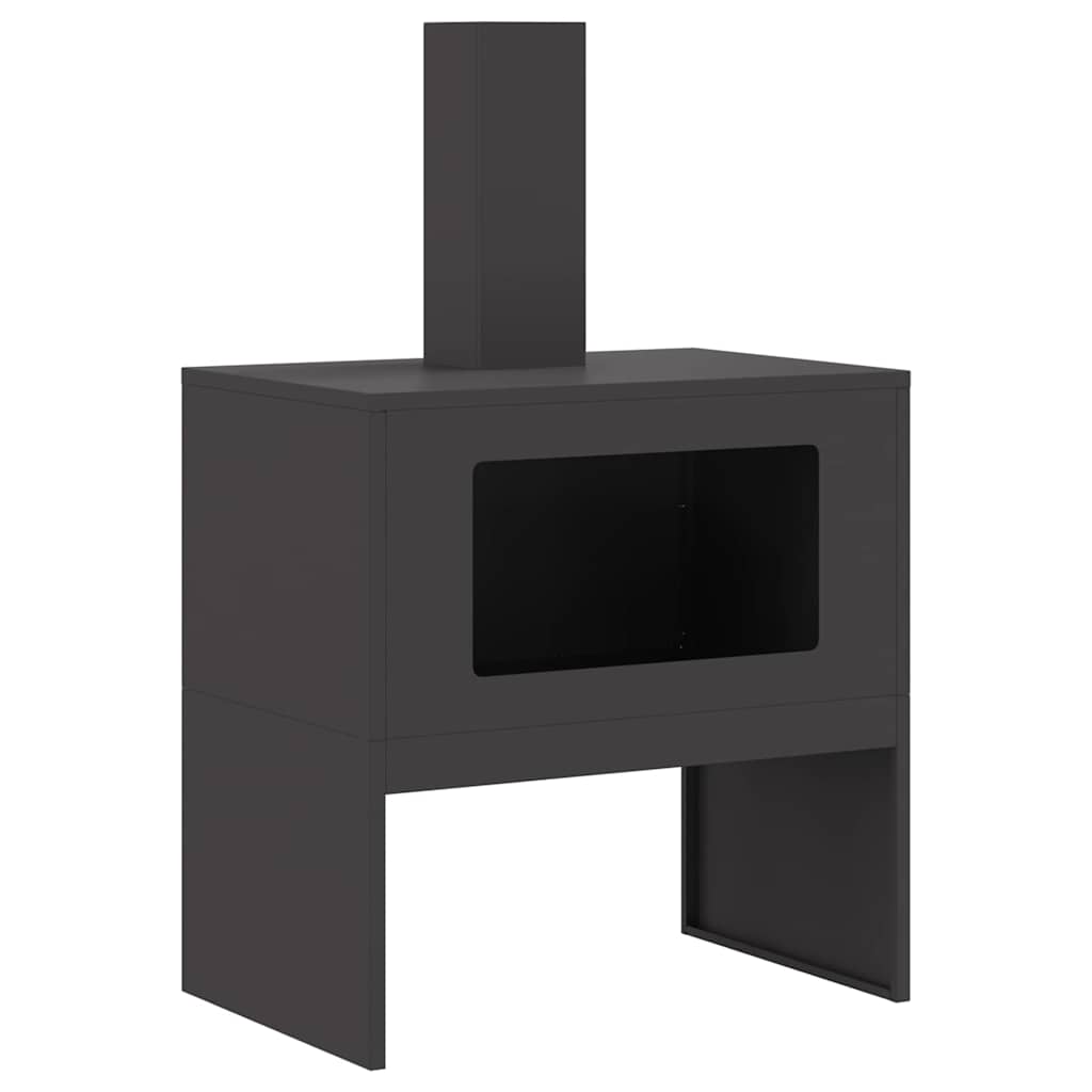Fire Pit Black 60 x 40 x 96 cm Steel