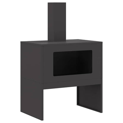 Fire Pit Black 60 x 40 x 96 cm Steel