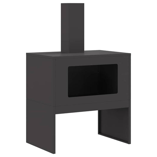 Fire Pit Black 60 x 40 x 96 cm Steel