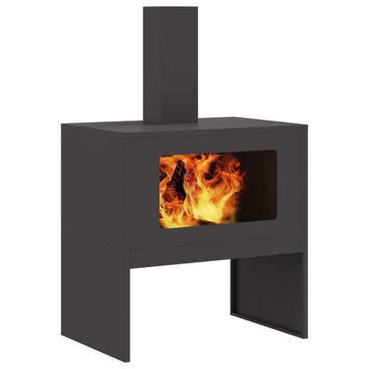 Fire Pit Black 60 x 40 x 96 cm Steel