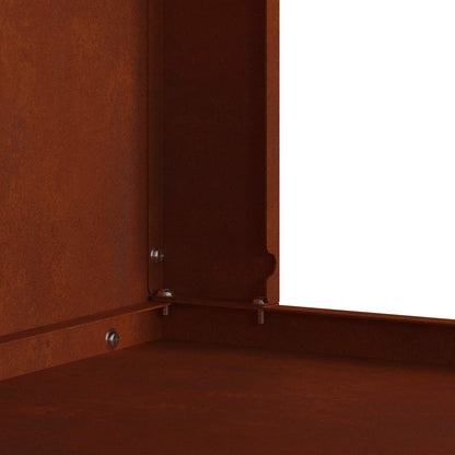 Fire Pit Brown 60 x 40 x 96 cm Weathering Steel