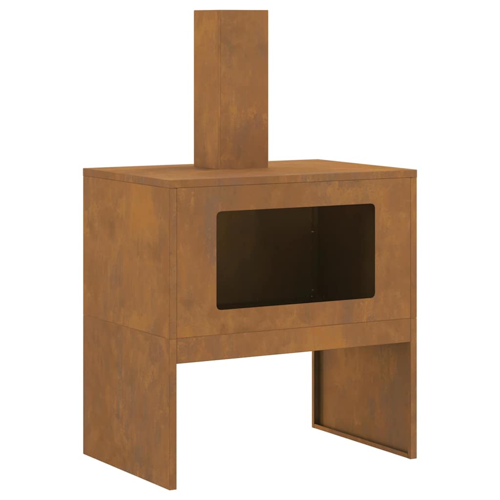 Fire Pit Brown 60 x 40 x 96 cm Steel