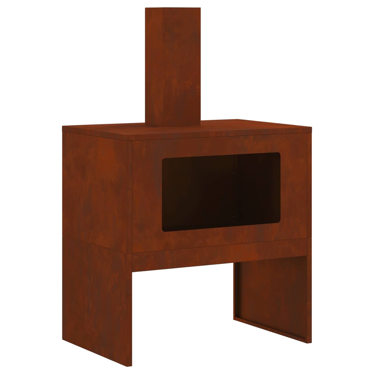 Fire Pit Brown 60 x 40 x 96 cm Weathering Steel