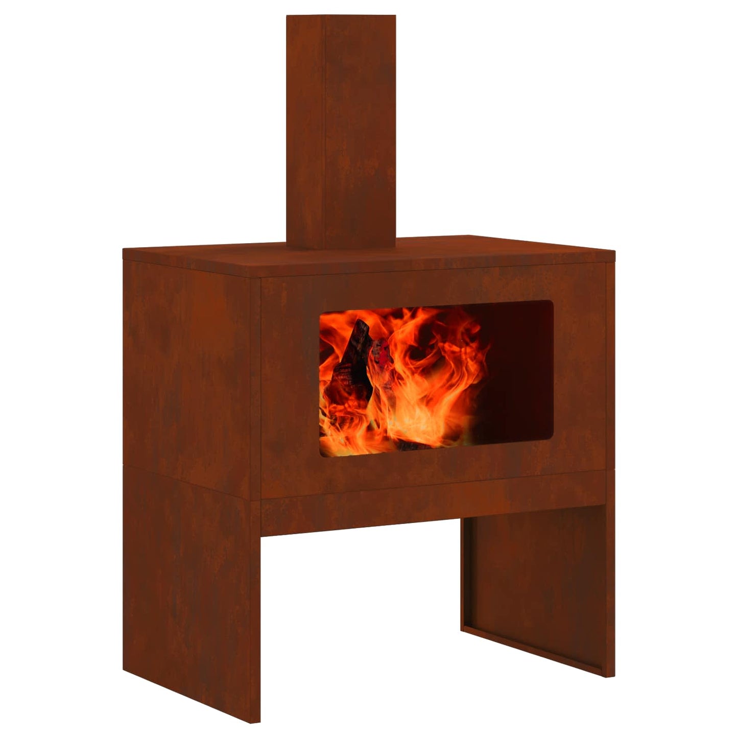 Fire Pit Brown 60 x 40 x 96 cm Weathering Steel