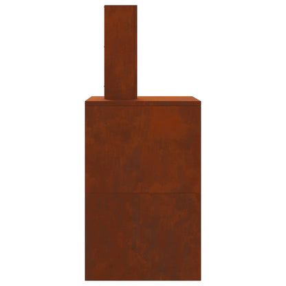 Fire Pit Brown 60 x 40 x 96 cm Weathering Steel