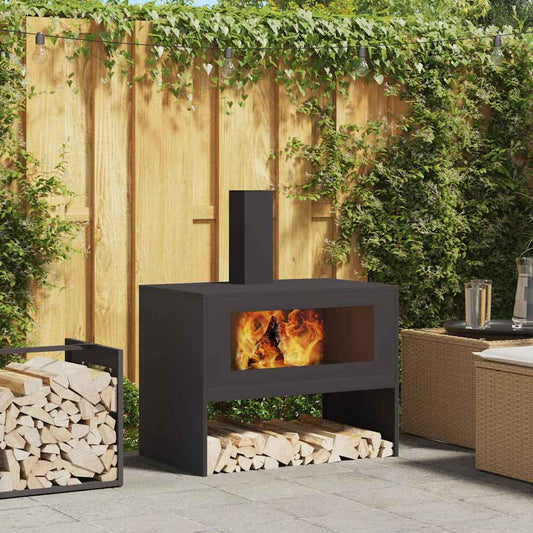 Fire Pit Black 80 x 50 x 96 cm Cold-rolled Steel