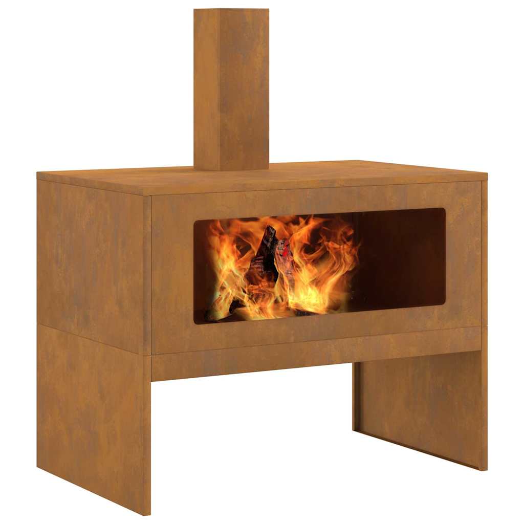 Fire Pit Brown 80 x 50 x 96 cm Steel