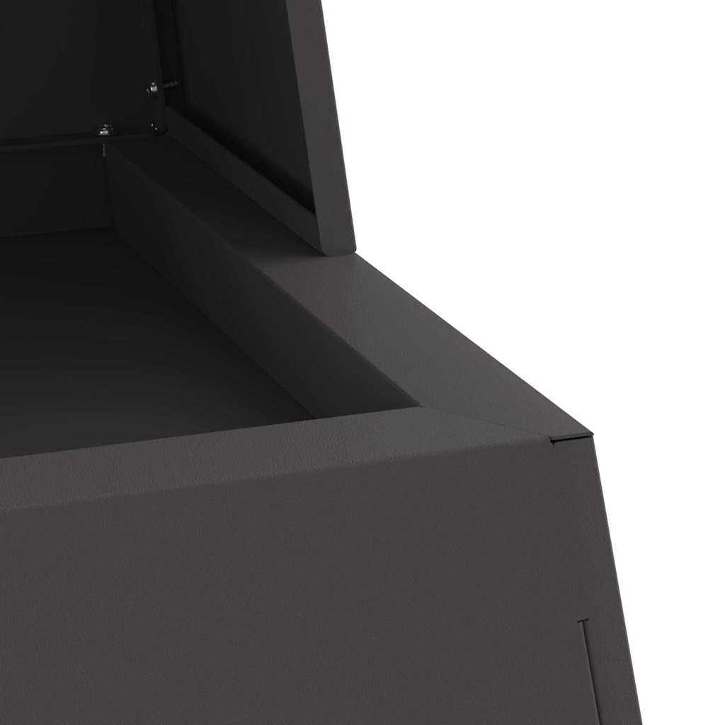 Fire Pit Black 60 x 35 x 100 cm Steel