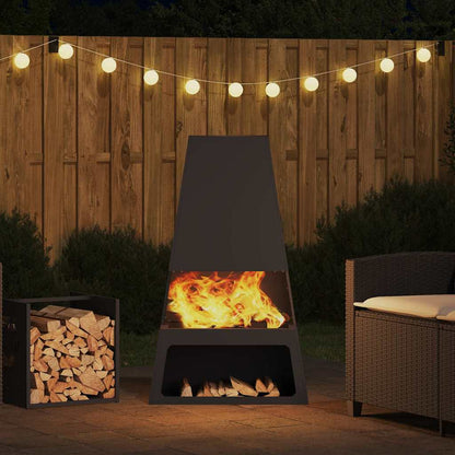 Fire Pit Black 60 x 35 x 100 cm Steel