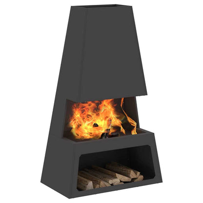 Fire Pit Black 60 x 35 x 100 cm Steel