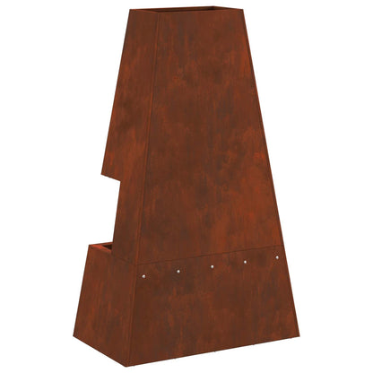 Fire Pit Brown 60 x 35 x 100 cm Weathering Steel