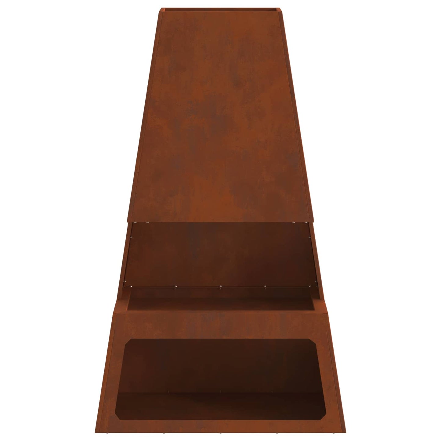 Fire Pit Brown 60 x 35 x 100 cm Weathering Steel