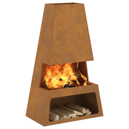 Fire Pit Brown 60 x 35 x 100 cm Steel