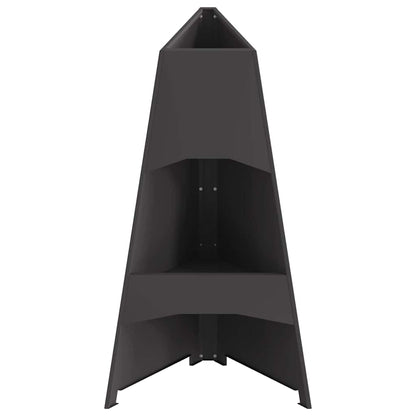 Fire Pit Black 50 x 50 x 95 cm Steel