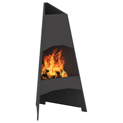 Fire Pit Black 50 x 50 x 95 cm Steel