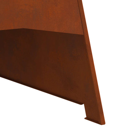 Fire Pit Brown 50 x 50 x 95 cm Weathering Steel