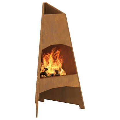 Fire Pit Brown 50 x 50 x 95 cm Steel