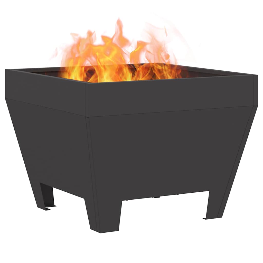 Fire Pit Black 50 x 50 x 38 cm Steel
