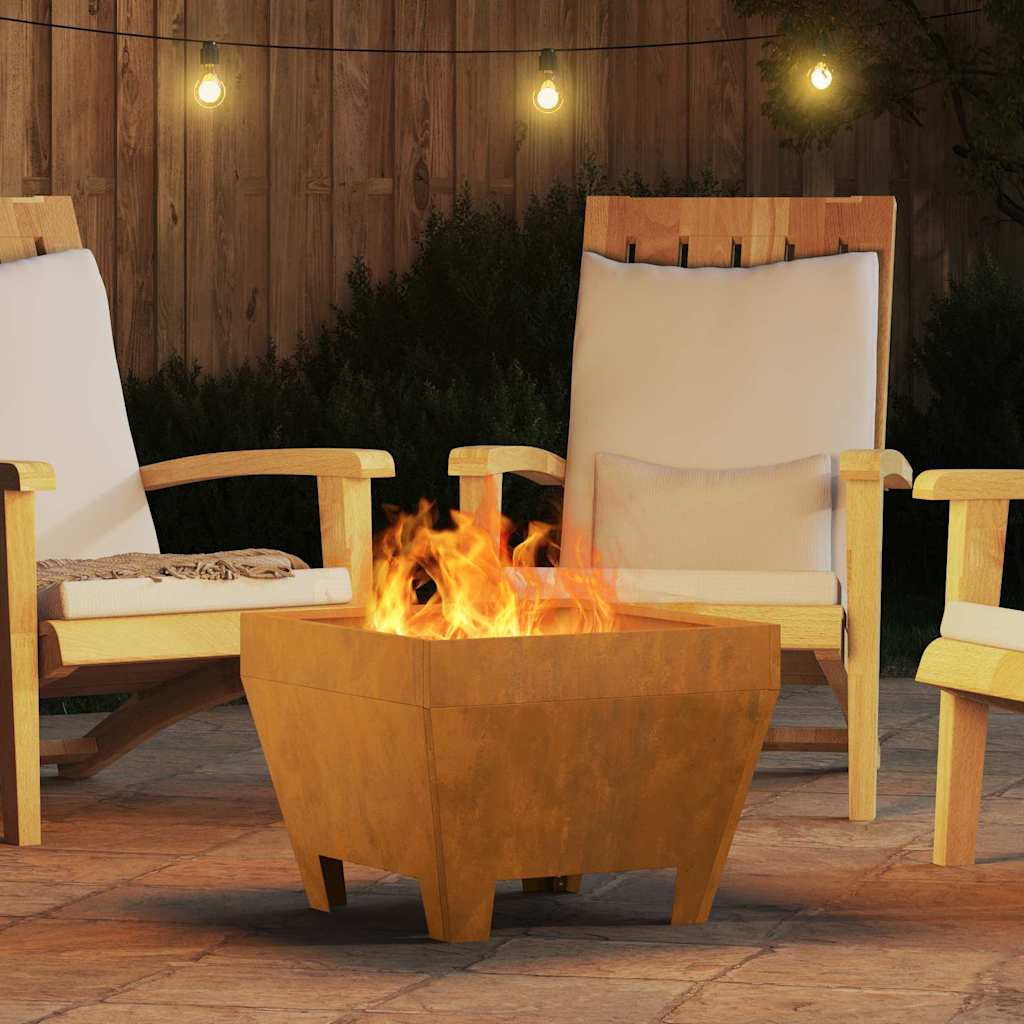 Fire Pit Brown 50 x 50 x 38 cm Steel