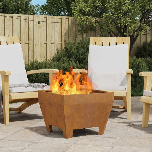 Fire Pit Brown 50 x 50 x 38 cm Steel