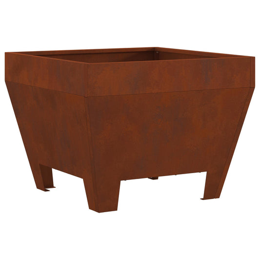 Fire Pit Brown 50 x 50 x 38 cm Weathering Steel