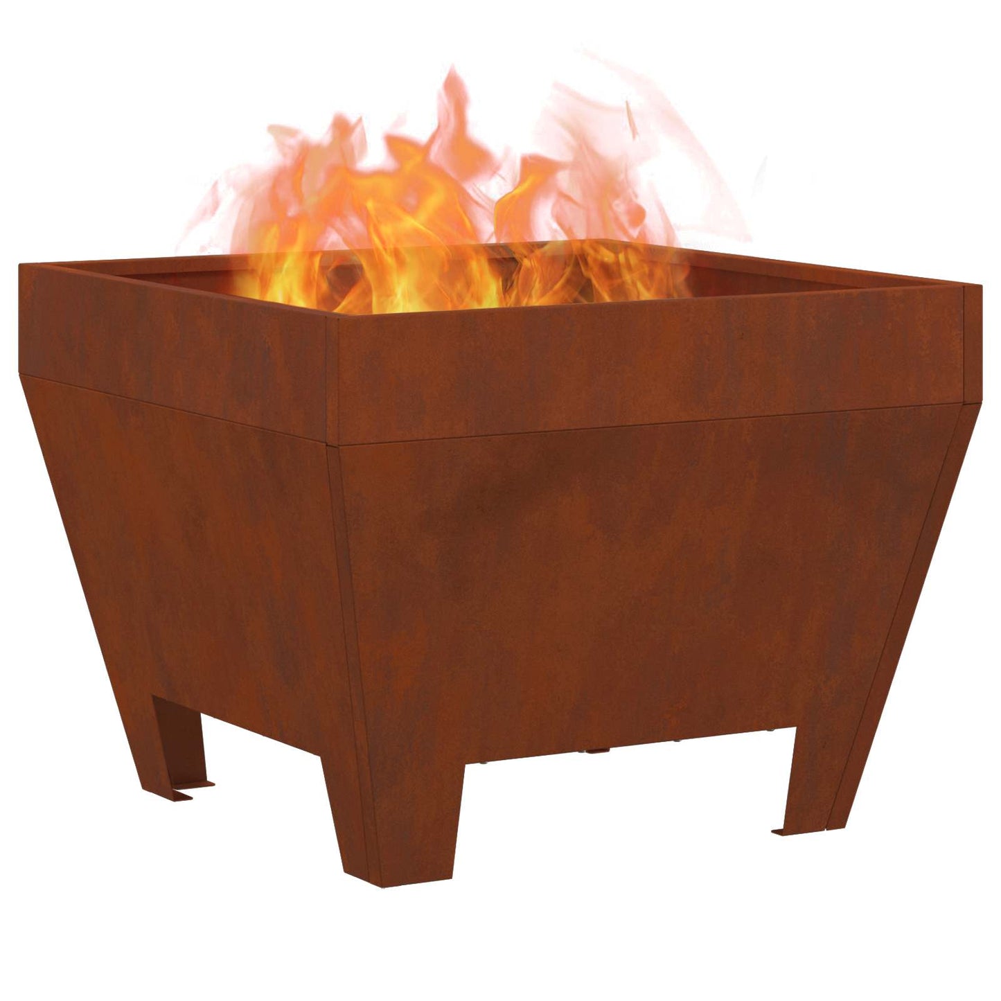 Fire Pit Brown 50 x 50 x 38 cm Weathering Steel
