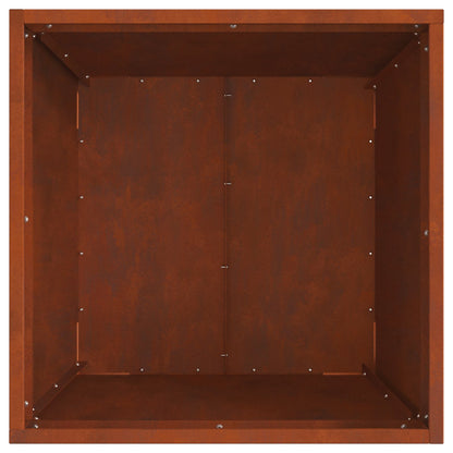 Fire Pit Brown 50 x 50 x 38 cm Weathering Steel
