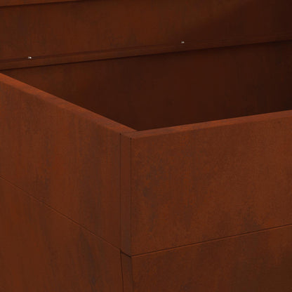 Fire Pit Brown 80 x 80 x 43 cm Weathering Steel