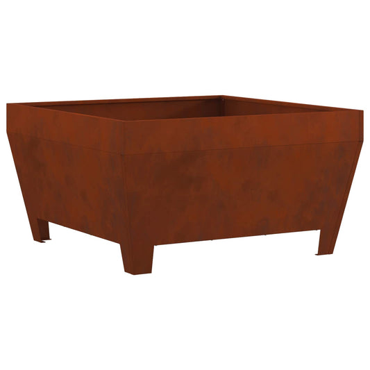 Fire Pit Brown 80 x 80 x 43 cm Weathering Steel