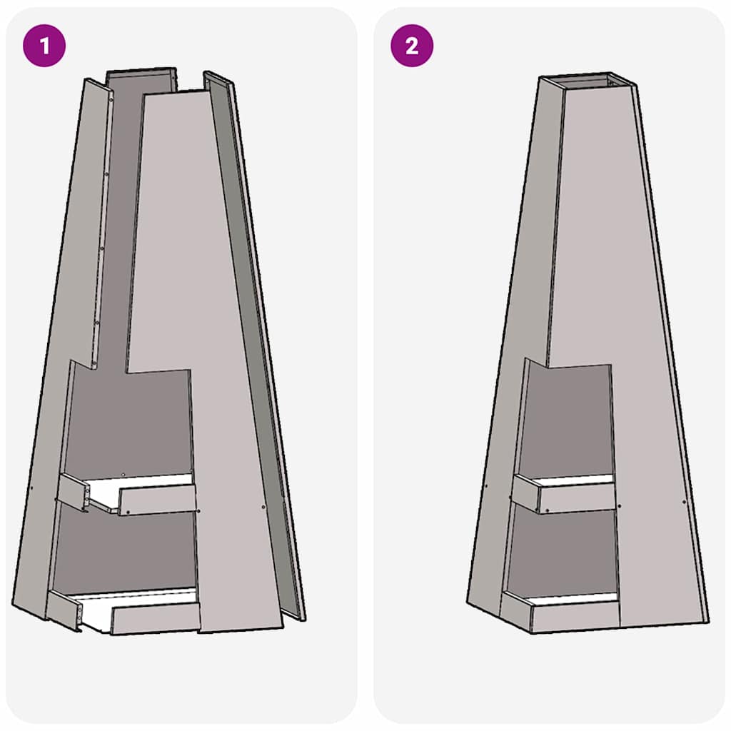 Fire Pit Black 35 x 35 x 100 cm Steel