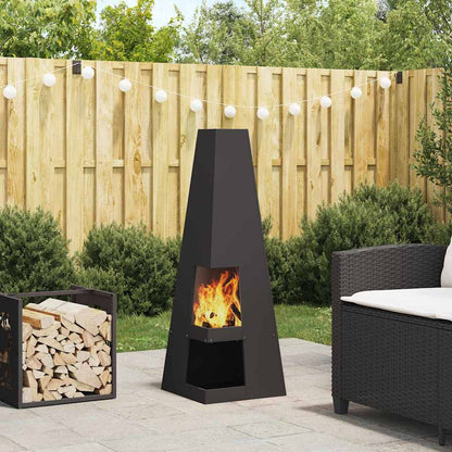 Fire Pit Black 35 x 35 x 100 cm Steel