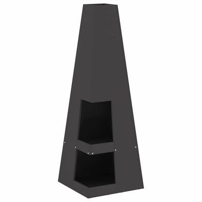 Fire Pit Black 35 x 35 x 100 cm Steel