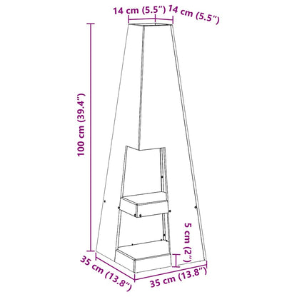 Fire Pit Black 35 x 35 x 100 cm Steel