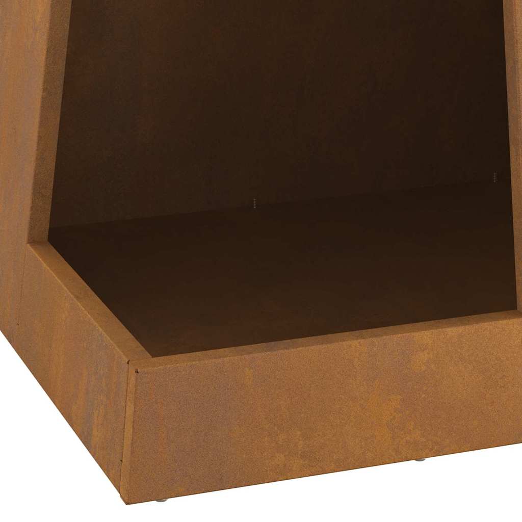 Fire Pit Brown 35 x 35 x 100 cm Steel