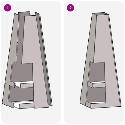 Fire Pit Brown 35 x 35 x 100 cm Steel