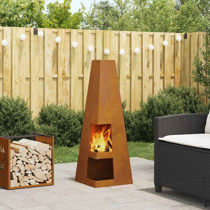 Fire Pit Brown 35 x 35 x 100 cm Steel
