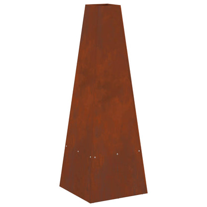 Fire Pit Brown 35 x 35 x 100 cm Weather Steel