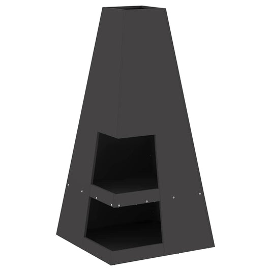 Fire Pit Black 50 x 50 x 100 cm Steel