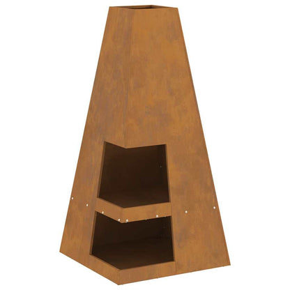 Fire Pit Brown 50 x 50 x 100 cm Steel