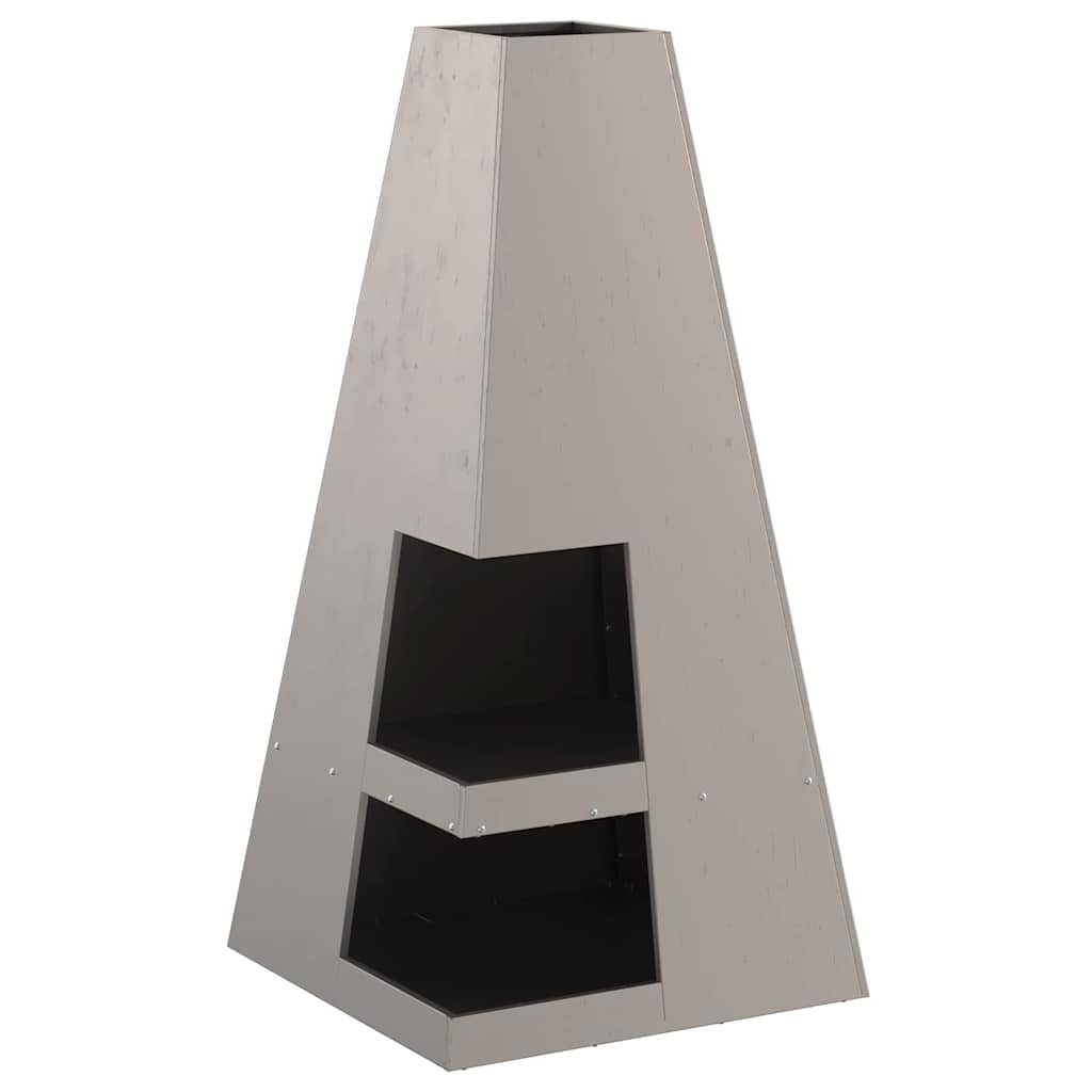 Fire Pit Brown 50 x 50 x 100 cm Steel