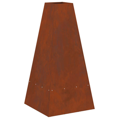 Fire Pit Brown 50 x 50 x 100 cm Weathering Steel