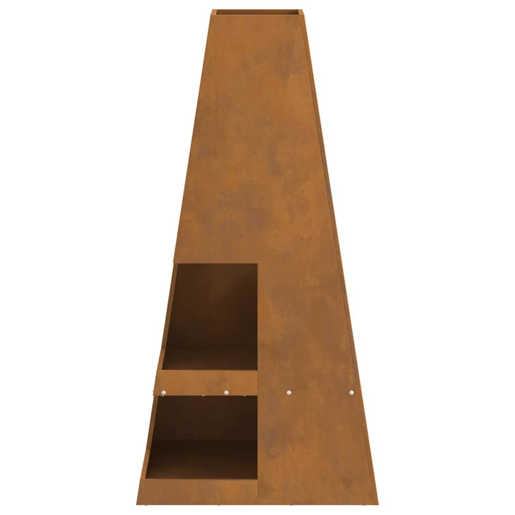 Fire Pit Brown 50 x 50 x 100 cm Steel