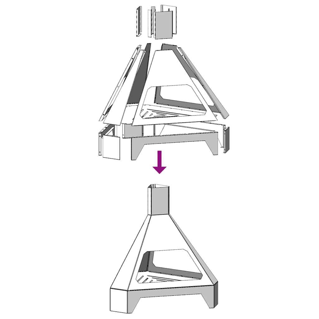 Fire Pit Black 50 x 43 x 52 cm Steel