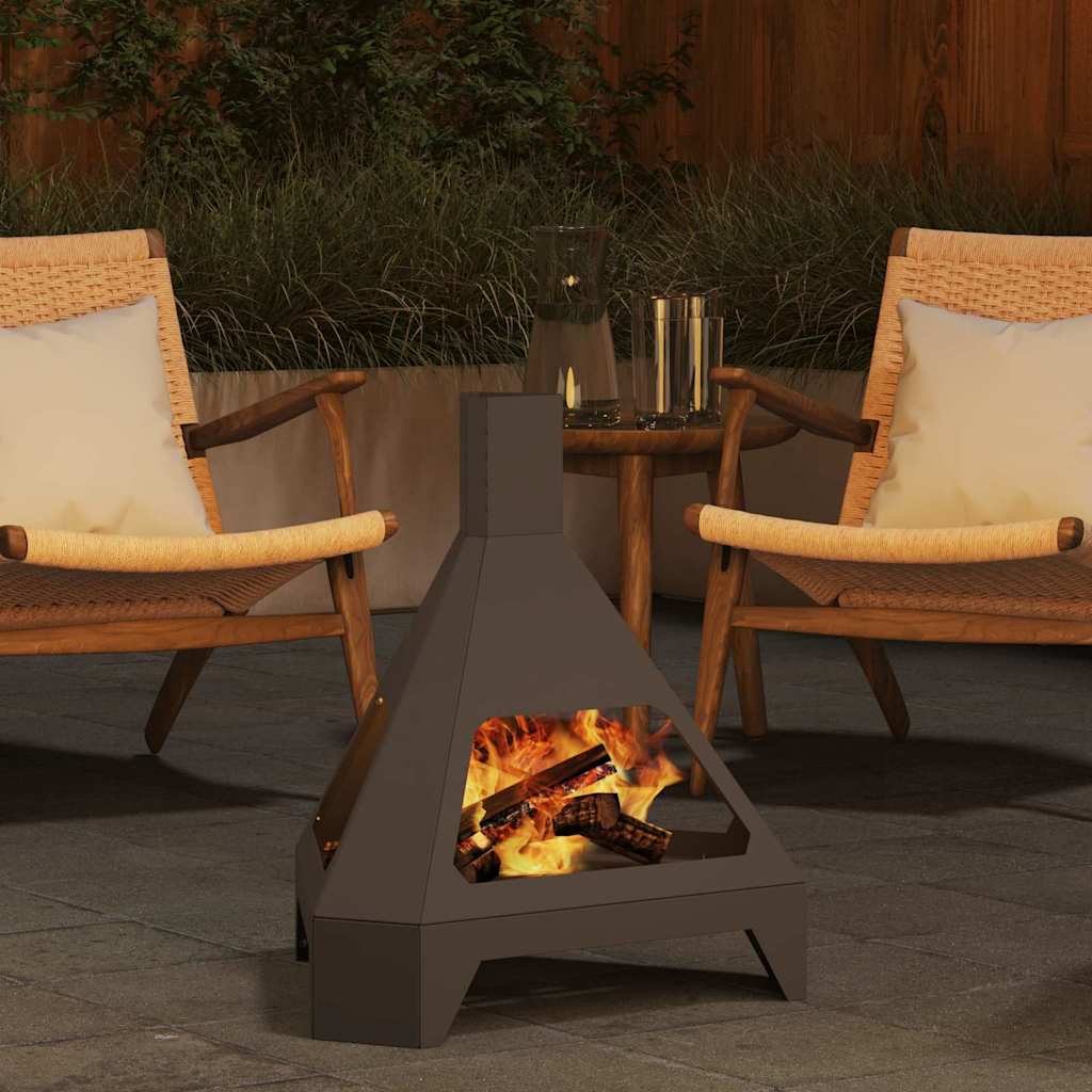 Fire Pit Black 50 x 43 x 52 cm Steel