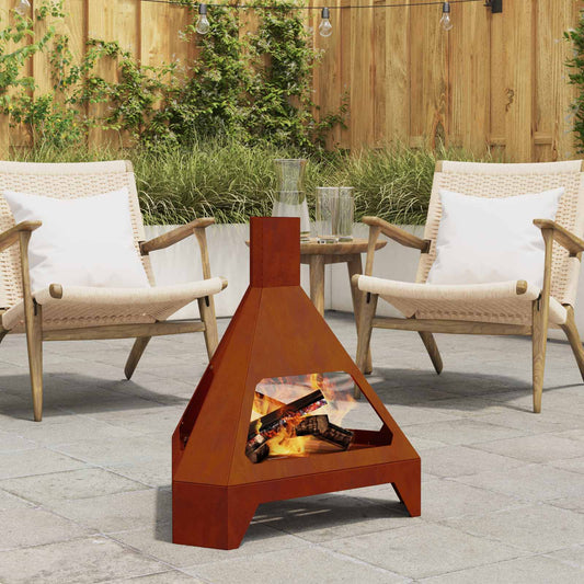 Fire Pit Brown 50 x 43 x 52 cm Weathering Steel