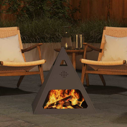 Fire Pit Black 50 x 50 x 51 cm Steel