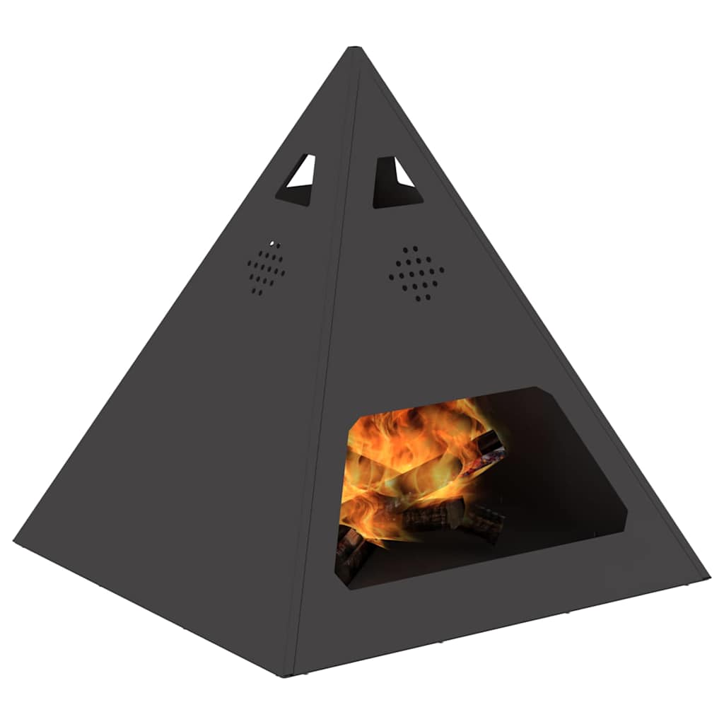 Fire Pit Black 50 x 50 x 51 cm Steel